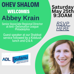 Banner Image for Guest D’var Torah Speaker ADL Abbey Krain